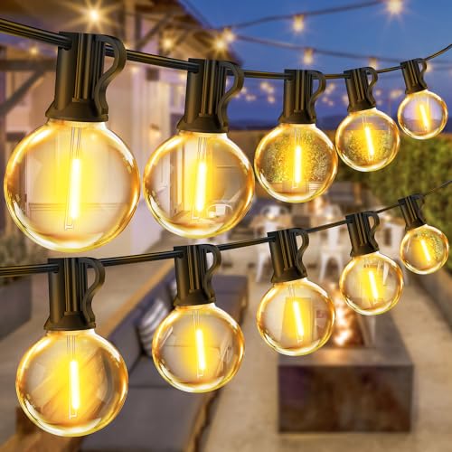 Vanranger Lichterkette LED Außen Strom Outdoor: 100 Ft 30M G40 Glühbirnen Garten Beleuchtung Balkon für Terrasse Party Lichterketten Aussen IP44 Wetterfest Pavillon String Lights Aussenlichterkette von Vanranger