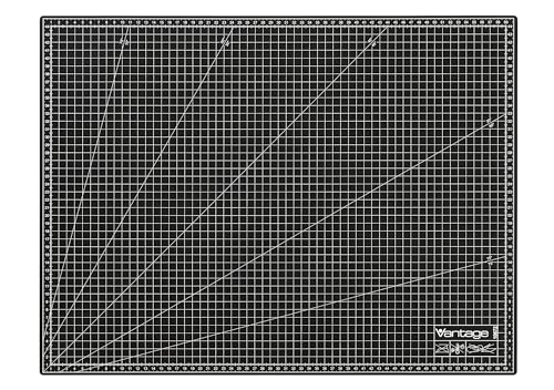 Vantage Schneidematte A2 (45x60 cm, selbstheilend, beidseitig nutzbar, mit Raster) schwarz von Vantage