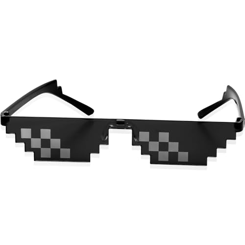 Vanyibro 1 x coole Brille, lustige Pixel-Mosaik-Sonnenbrille für Kinderparty, Unisex-Brille für Männer, Frauen, Kinder, Foto-Requisiten von Vanyibro