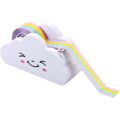 Vanyibro Klebebandabroller, kreativer niedlicher Wolken-Klebebandspender und Regenbogen-Klebeband-Schreibtisch-Spender, Schreibwarenbedarf für Kinder, Zuhause, Schule, Büro von Vanyibro