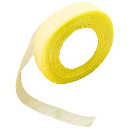 Vanyibro Organzaband, 45 m, 20 mm, Premium-Chiffonband zum Basteln, Geschenkverpackungen und Dekorationen, Gelb von Vanyibro