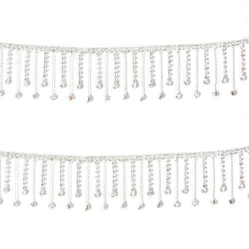 Vanyibro Strass-Fransenborte, 91 cm, Diamant-Kristallquasten, Band, Kette, Bekleidungszubehör für selbstgemachten Schmuck, Hochzeit, Party-Dekorationen von Vanyibro