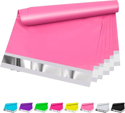 Vapulcio Poly-Versandtaschen, 25,4 x 33 cm, Rosa, wasserdichte Versandtaschen für kleine Unternehmen, reißfest, selbstverschließend, ideale Verpackungsbeutel für Versand, Versand und mehr, 200 Stück von Vapulcio