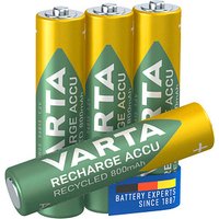 4 VARTA Akkus RECHARGE ACCU Recycled Micro AAA 800 mAh von Varta