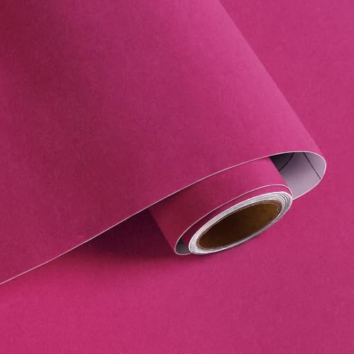 VaryPaper Tapete Samtstoff Pink Selbstklebende Filzfolie 40cmx200cm Klebefolie Möbel Velours Rückseite Selbstklebende Folie Innenraum Kleber Filz Klebefolie Schrank Schmuckschatulle Kommode von VaryPaper