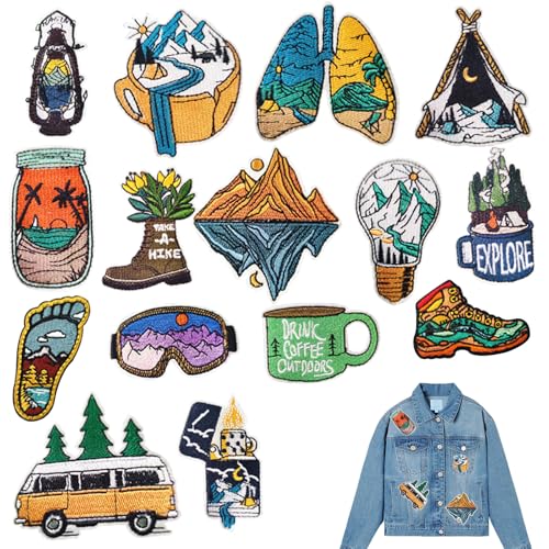 15 Pcs Patches Zum Aufbügeln Aufnäher Zum Aufbügeln Rucksack Patch Aufnäher Patches Flicken Zum Aufbügeln Zubehör Für Jeans/Jacken/Hüte/Schuhe/Rucksäcke Und Andere Kleidung von Vasemele