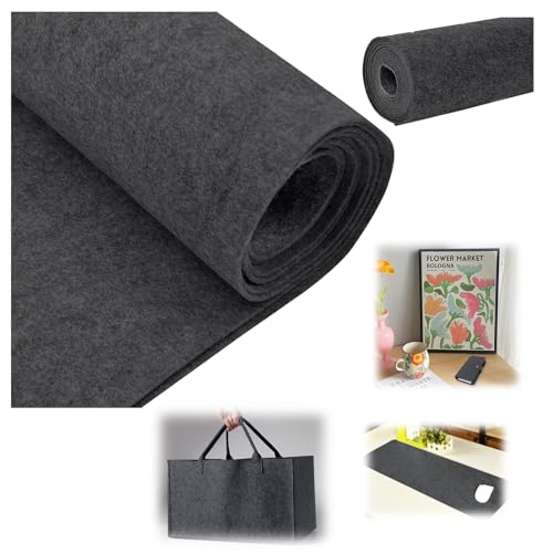 Filzrolle Filzstoff 3mm ×250×40cm Dicke - Nadelfilz Bespannstoff für Möbelschutz, DIY-Deko, Antirutschmatten und Haustierzubehör,Dunkelgrau Filzrolle Filzstoff 3mm ×250×40cm Dicke - Nadelfilz Bespannstoff für Möbelschutz, DIY-Deko, Antirutschmatten und Haustierzubehör,Dunkelgrau von Vauki