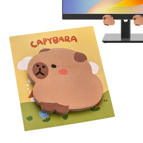 Vbnuyhim Capybara-Haftnotizen,Cartoon-Capybara-Haftnotizblöcke - Kreative Haftnotizen und Notizblöcke für schnelle Erinnerungen - Helle, löschbare Notizblöcke, vielseitige Notizseiten für Zuhause, von Vbnuyhim