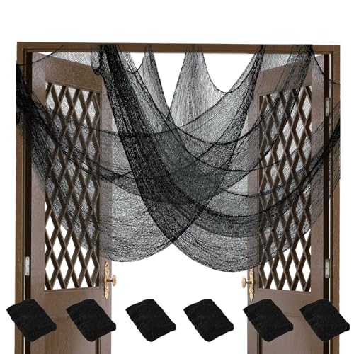 Vbnuyhim Gruseliger Stoff, Halloween-Dekoration, gruseliger Stoff, gruseliger Gaze-Stoff aus weicher Baumwolle, Halloween-Netzstoff, Dekoration für Spukhaus, 180 x 72 cm, leichter Stoff für den von Vbnuyhim