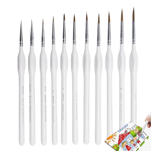 Vbnuyhim Pinsel-Set für Detailmalerei, feine Detailmalerei, 11-teiliges Pinselset – Set mit kleinen Pinseln von Vbnuyhim