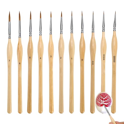 Vbnuyhim Pinsel für Detailmalerei, feiner Pinsel für Malerei – 11 Miniatur-Pinsel, ergonomisch, Mini-Pinsel, professionelles Set mit kleinen Pinseln, von Vbnuyhim