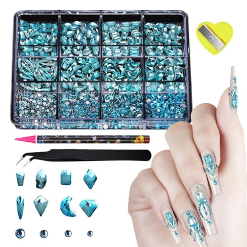 Vbnuyhim Strass Nagel Set Strass Strass Set für Frauen Dekoration mit gutem Glanz für Schule Party Alltag Arbeit von Vbnuyhim