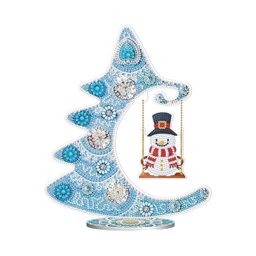 Vbxvsa DIY Diamond Painting Weihnachten Weihnachtsbaum Schneemann Beidseitige Diamant malerei Ornamente für Tischplatten Weihnachtsbasteln 24.5×29cm von Vbxvsa