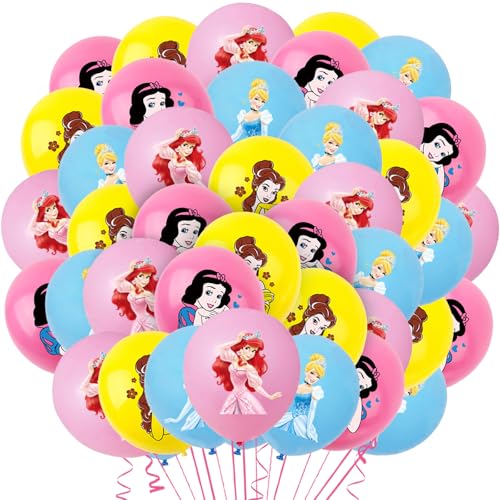 48 Stück Prinzessin Luftballons, Prinzessin Geburtstag Deko Mädchen, Prinzessin Geburtstag Ballon, Prinzessin Latex Ballons, Prinzessin Party Deko, Prinzessin Thema Balloons Deko Set von Vckjljid