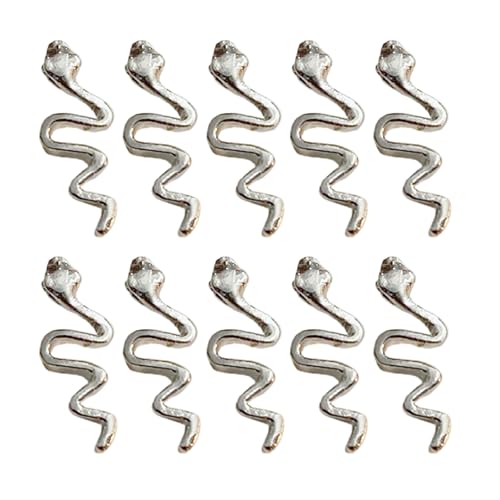 10 PCs Snake Nails Art Charm Für Neujahr Mehrfarbige Nägel Charm Manicure Supplies Schlangenform Nägel Dekorationen von Vdaxvme