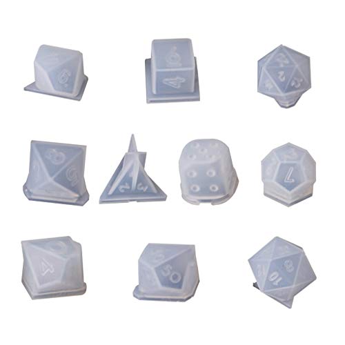 10Pcs Harz Würfel Formen Epoxy Casting Set Anzahl Buchstaben Bedienung Silikon Form Für Tisch Brettspiel Der Werkzeug von Vdaxvme