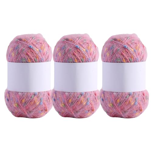 3 Rollen Bequeme Häkelfäden Regenbogen Farbpunkte Mohair Garn Hand Stricken Weich Für Hutdecke Schals 3 Rollen Bequeme Häkelfäden Regenbogen Farbpunkte Mohair Garn Hand Stricken Weich Für Hutdecke Schals von Vdaxvme