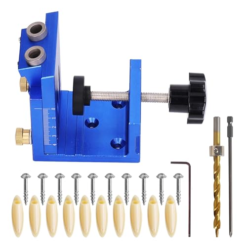 Einstellbarer Holzdoweling Jig Bohrer Lochloch Loch Puncher Positionierungsöffner Holzbearbeitungswerkzeug Umfasst Bohrbit Und Stecker von Vdaxvme