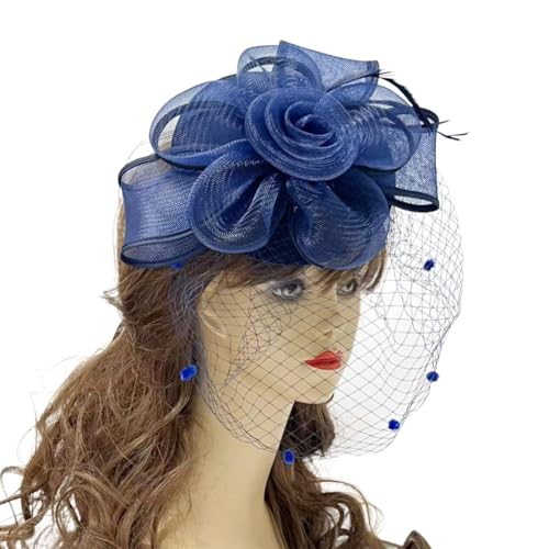 Fascinator / Fascinator / Fascinator für Cocktail-Party, Feder, Netzstoff, Blumenhut, 1920er Jahre von Vdaxvme