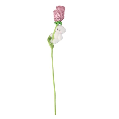 Vdaxvme Bunter Blumenbär für Hochzeit und Liebe, handgefertigtes Paar, Geschenk, Zubehör, Plüschtier, Dekoration für Party von Vdaxvme