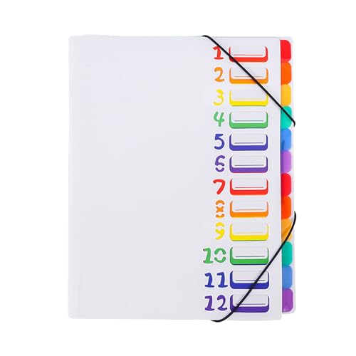 Vdaxvme Fächermappe mit 12 Fächern, bunt, farbkodiert, elastisch, wasserdicht, für Schule, Büro Vdaxvme Fächermappe mit 12 Fächern, bunt, farbkodiert, elastisch, wasserdicht, für Schule, Büro von Vdaxvme