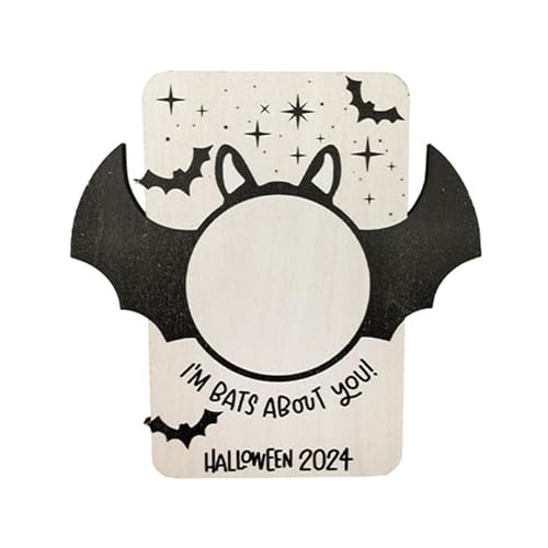 Vdaxvme Holz-Fledermaus-Fotohalter Fotohalter für geheimnisvolle Halloween-Schreibtisch-Dekoration, Bilderrahmen von Vdaxvme