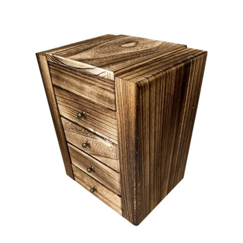 Vdaxvme Mehrschichtige Schmuckschatulle aus Holz, praktischer Schmuck-Organizer mit Trennwänden, elegante Ringe, Ohrringe, Halskettenhalter von Vdaxvme