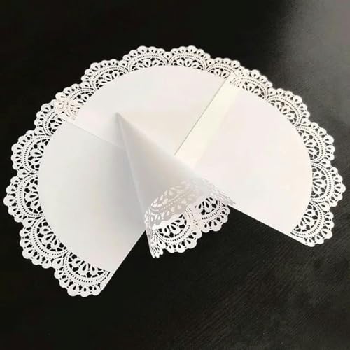 50/100 Stück Hochzeitskegel für Blütenblätter, Konfetti, weiße Laser-Hohlpapierkegel für trockene Blumen, Hochzeit, Party, Gastgeschenke, Konfetti-Wurf, hohle Spitze, 100 Stück von VeGiq