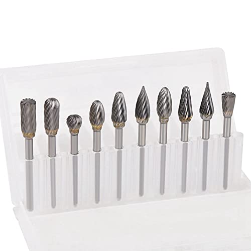 Vearter 10PCS/Set 3mm Rundschaftfräser 6mm Hartmetall Rotationsfeile Entgrater zum Schleifen von Holz, Eisen, Stahl, Fräsmaschine für Holz von Vearter