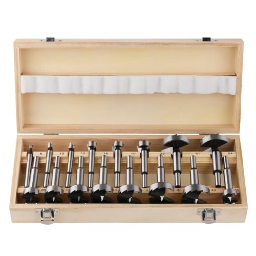 Vearter 16PCS 6-54mm hoher Kohlenstoffstahl Foster Bits Holzbearbeitungswerkzeuge Lochsägenfräser Scharnierbits Rundschaftbohrer von Vearter