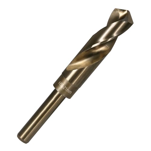 Vearter 21mm Spiralbohrer, HSS M2 Bohrer für Metall mit 12,7 mm Reduziertem Schaft, Schnellwechsel Metallbohrer für edelstahl Stahl, Kupfer, Aluminium, Zinklegierung, Holz und Kunststoff von Vearter