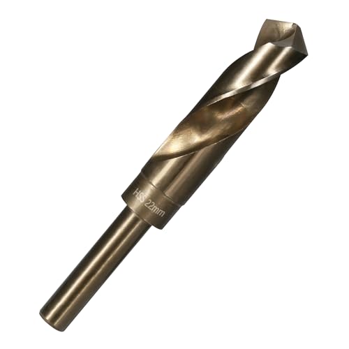 Vearter 22mm Spiralbohrer, HSS M2 Bohrer für Metall mit 12,7 mm Reduziertem Schaft, Schnellwechsel Metallbohrer für edelstahl Stahl, Kupfer, Aluminium, Zinklegierung, Holz und Kunststoff von Vearter