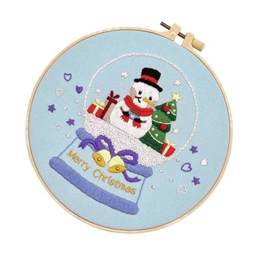 Veasbuu Christmas Embroidery Kit, Christmas Scene Embroidery, Santa Claus Embroidery Set, Elk Pattern Needlepoint Kit, Beginner Embroidery Set, Holiday Home Decor Kit, Complete Embroidery Supplies, von Veasbuu