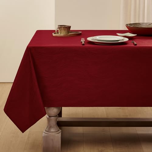 Veblandy Swirl Jacquard-Tischdecke, Rot, 60 x 120 cm von Veblandy