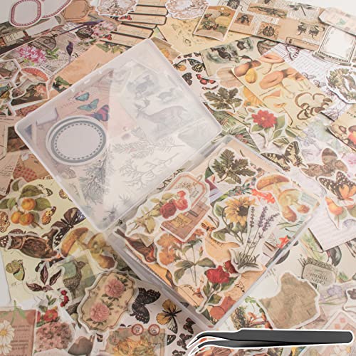 200 Stück Vintage Scrapbook Aufkleber, ästhetisches Junk Journal Stamping Supplies Kit, Scrapbooking Ephemera Washi Papier für Bullet Journaling Planer Tagebuch Collage von Vecbain