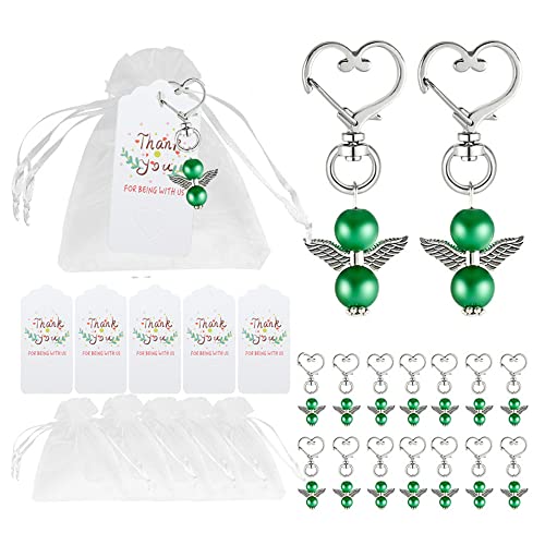 Veciado 20 StüCke Schutzengel SchlüSselanhäNger Baby Taufe Dusche Hochzeit Souvenir Gast Geschenk Hochzeitsdekoration Party Weihnachtsdekor von Veciado