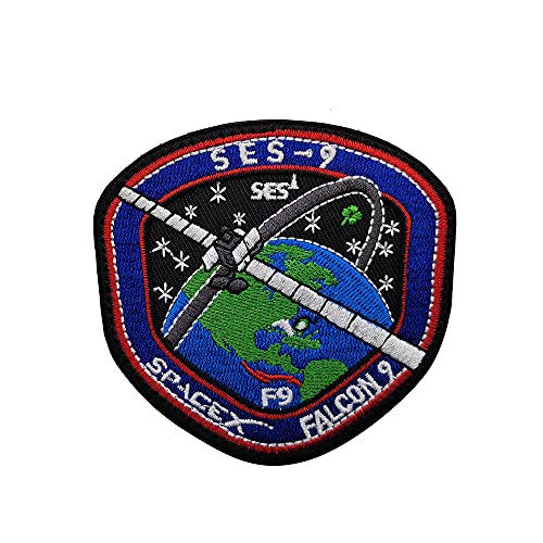 Spacex-Falcon SES-9 bestickte Abzeichen, Weltraumforscher, Abziehbilder, Elon, Moschus, Raketenstartung, Luft- und Raumfahrt, dekoratives Emblem zum Aufnähen, für Weltraumfans, Astronauten, Kostüm, von Veelkrom