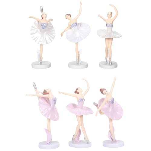 6 Stück Ballett Mädchen Miniatur Figur Kuchen Topper Mädchen Geburtstagsdeko Ballerina Tortenaufleger Tanzende DekoTorte Deko Desktop Deko von Veemoon