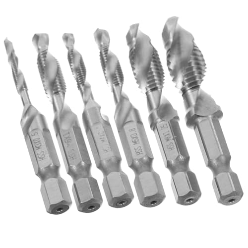 Veemoon 1 Satz Sechskantbohrer Werkzeug versenken Maschine Draht scheibengardine modern entgrater Entgraten Mehrzweck-Bohrer-Set threads 3mm Bohrer Sägestück Seitenschneider Stahl Silver von Veemoon