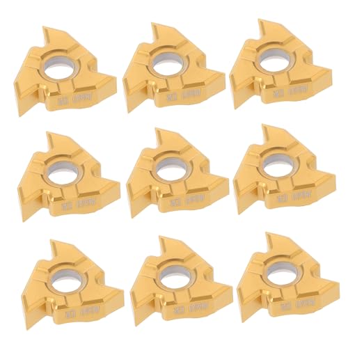 Veemoon 10 Stück Gewindeeinsatz drehen Fadenwerkzeuge schnell Einfügen CNC Hartmetall Einsätze Einfädeln Stahl Golden Veemoon 10 Stück Gewindeeinsatz drehen Fadenwerkzeuge schnell Einfügen CNC Hartmetall Einsätze Einfädeln Stahl Golden von Veemoon