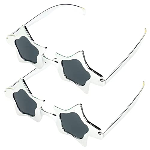 Veemoon 2 Stück Gläser Über Brille Frauen Über Brille Männer Damen Lustige Rave Herren Polarisierte Party Funky Silver Stk von Veemoon