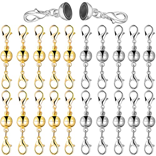 Veemoon 20Stücke Magnetische Verschlüsse für Halsketten und Armbänder Goldene und Silberne Karabiner Verschlüsse für Schmuckherstellung Allergiesicher für DIY Veemoon 20Stücke Magnetische Verschlüsse für Halsketten und Armbänder Goldene und Silberne Karabiner Verschlüsse für Schmuckherstellung Allergiesicher für DIY von Veemoon