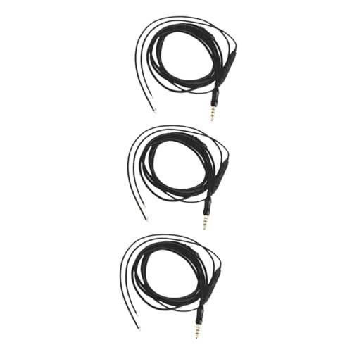 Veemoon 3 Stk Kopfhörerkabel zur Lautstärkeregelung schwarzes Kopfhörerkabel Halbfertiges Kopfhörerkabel Anpassung Halbzeug headphone cable kopfhörerkabel von Veemoon
