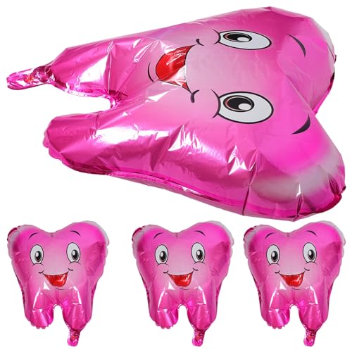 Veemoon 4 Stück Zahnballons Aus Aluminium Zahnförmige Luftballons Zahnarzt-Abschlussparty-Party-Luftballons Für Geburtstagsparty-Dekorationen Partyzubehör B von Veemoon