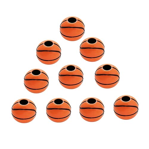 Veemoon 50 Stück Acrylperlen in Basketball-Design - Runde Spacer Perlen Mit Großem Loch Für DIY Armbänder Und Anhänger Perfekt Für Kreatives Schmuckmachen Orange von Veemoon