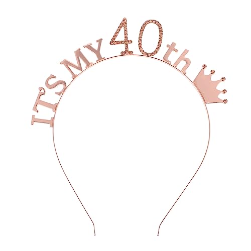 Veemoon Geburtstag Krone Tiara Kopfschmuck Für Frauen – Eleganter 40er Hut Für Die Geburtstagsfeier - Party Accessoire Für Einen Unvergesslichen Tag - Ideal Für Mädchen Und Damen von Veemoon