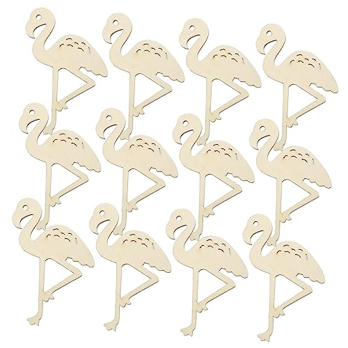 Veemoon Handgefertigte Holzverzierungen Flamingo Scheiben Mit Loch Für DIY Scrapbooking Und Bastelprojekte - 12 Stück – Ideal Für Ostern - Hochzeiten Und Kreative Wohnkultur von Veemoon