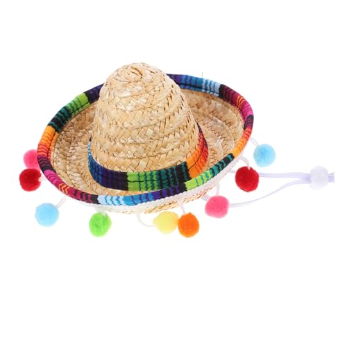 Veemoon Mini-Sombrero-Hut Für Und Erwachsene – Kleiner Mexikanischer Strohhut Mit Pompons Ideal Für Cinco De Mayo Und Día De Los Muertos Feiern Auch Für Haustiere Geeignet von Veemoon