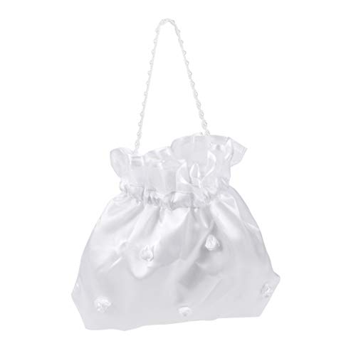 Veemoon Haarschmuck Kerzen Satin- - Hochzeits- Geldtasche Handtasche mit Perle ?e Brautbrautjungfer Satin- Dekorierte Tasche für Brautgeldb?RSE Hochzeitsbegunten (Blumenperlen) Haarkranz von Veemoon