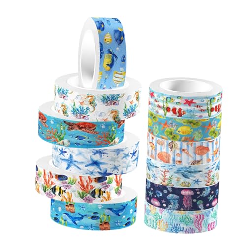 Veemoon Satz nautisches Washi-Tape Blau Aufkleber für Szene Scrapbooking Pastell Journaling Papierhandwerk Sammelalbum thematisiert Abdeckband Kunsthandwerk Klebeband Veemoon Satz nautisches Washi-Tape Blau Aufkleber für Szene Scrapbooking Pastell Journaling Papierhandwerk Sammelalbum thematisiert Abdeckband Kunsthandwerk Klebeband von Veemoon
